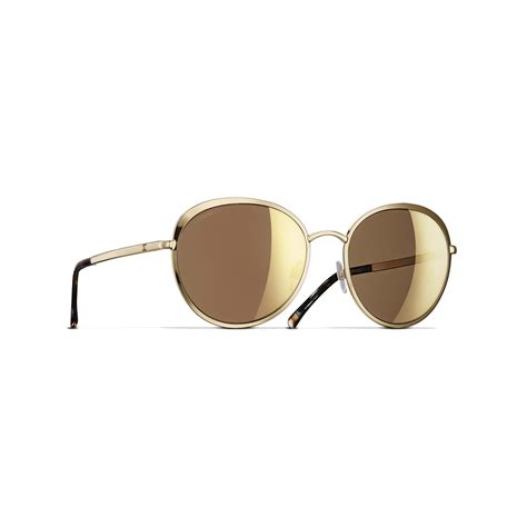 chanel 18 karat gold sunglasses|Eyewear .